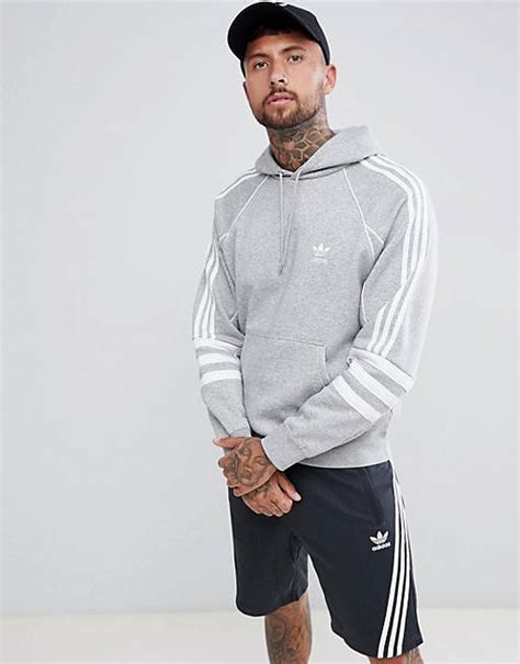 sudadera con capucha en gris dh3852 authentic de adidas originals